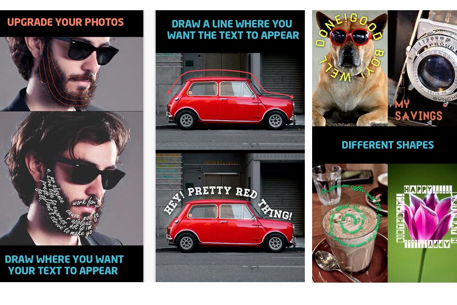 Path on – Swipe to type, es una aplicación para adornar tus fotografías. 