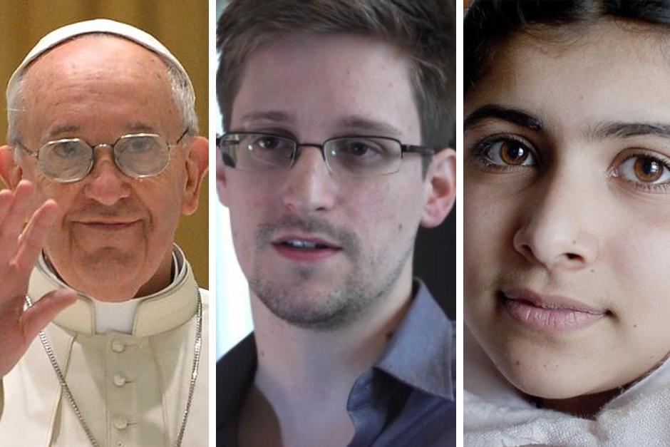 Papa Francisco, Edward Snowden y Malala Yusafzai, son los tres nombres que resaltan en la lista de nominados para el Premio Nobel de la Paz (Foto: Archivo)
