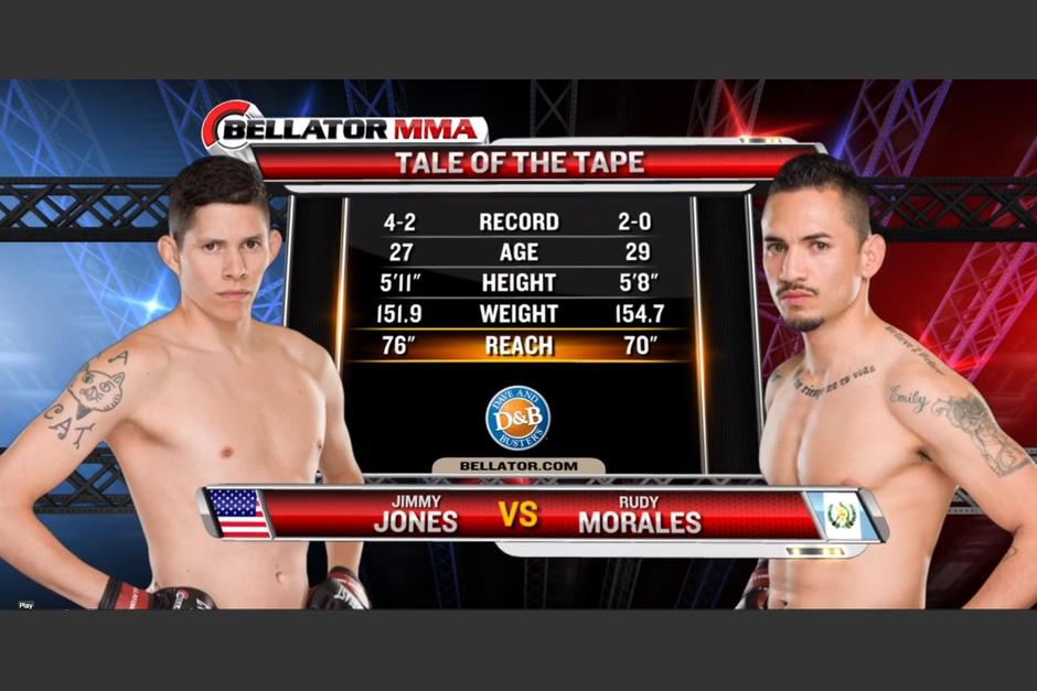 El guatemalteco Rudy Morales venció all estadounidense Jymmy Jones en la velada del Bellator 115 disputado en Las Vegas. (Foto: Soy502)