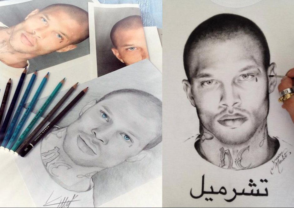 Dibujos que una admiradora de Meeks le regaló y posteó en su fanpage.