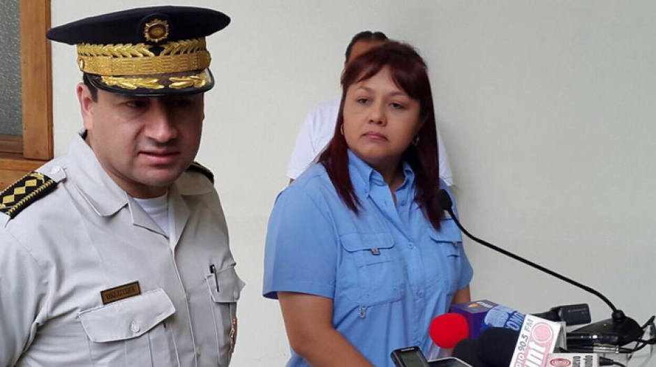 La ministra de gobernación Eunice Mendizábal luego del gabinete de seguridad se refirió a la destitución de autoridades del SP. (Foto: Cortesía Mingob) 
