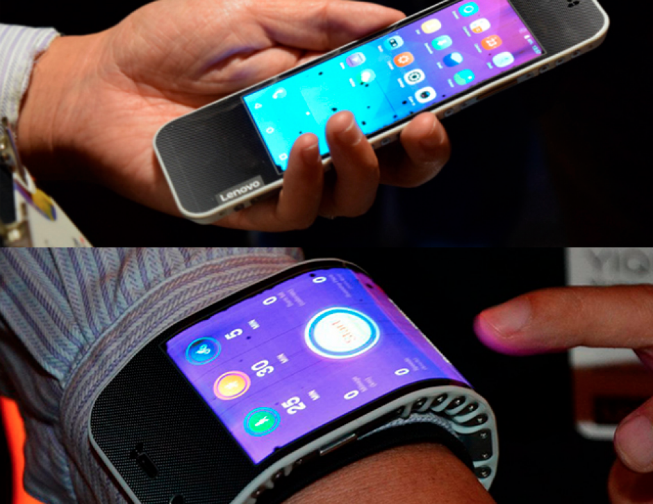 El nuevo aparato puede doblarse como pulsera. (Foto: Lenovo) 