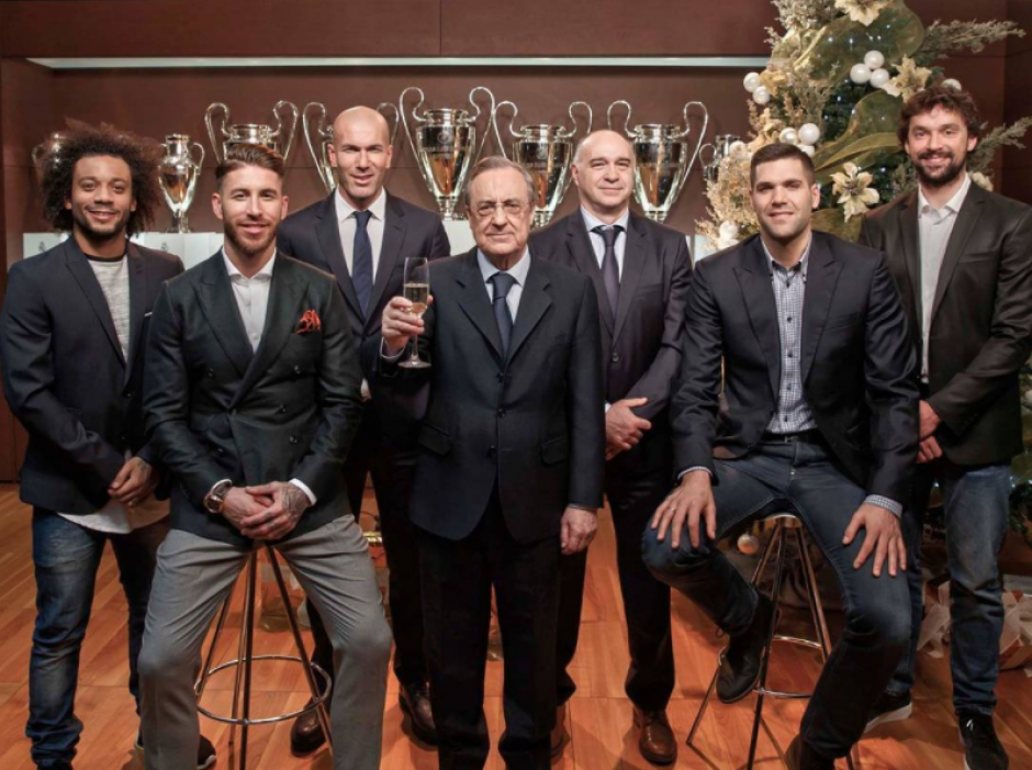 Marcelo, Ramos, Florentino y "Zizou" enviaron un saludo navideño a los hinchas el Real Madrid. (Foto: Instagram/Real Madrid)