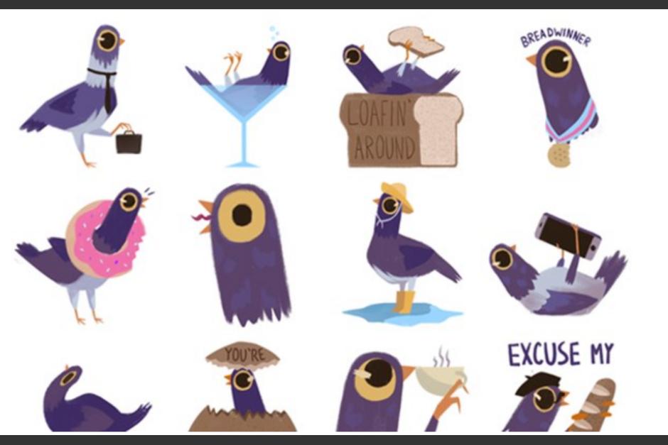 La serie de stickers Floppy Trash Dove está disponible en Facebook. (Imagen: Captura de pantalla)