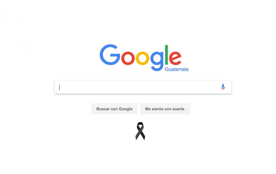 El gigante de las búsquedas de Internet colgó un cintillo de luto en su página principal. (Imagen: captura de pantalla)