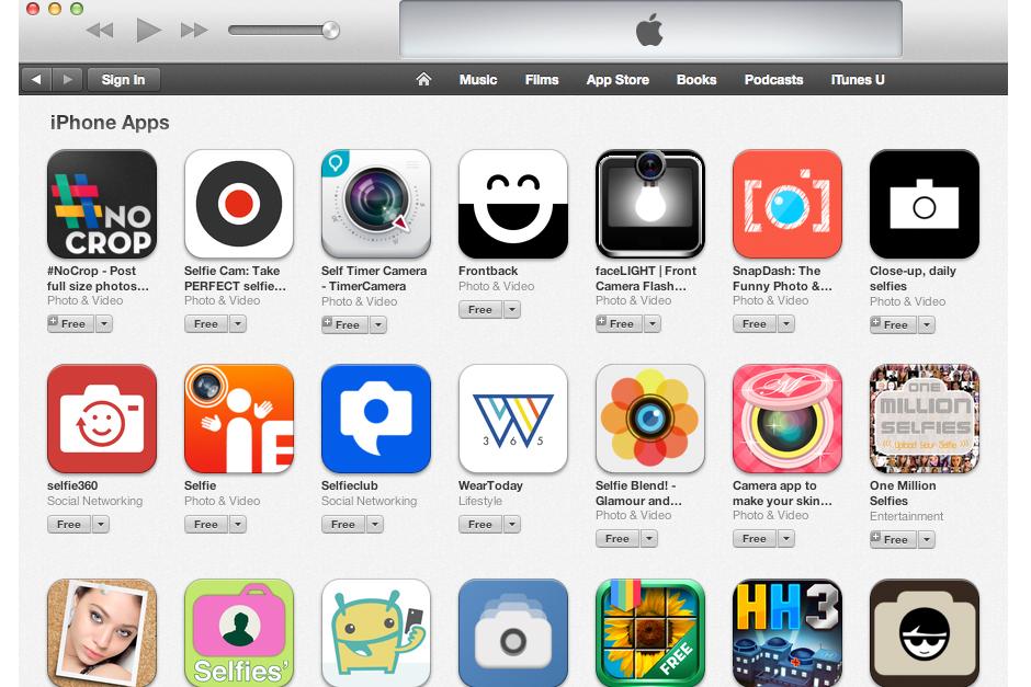La tienda virtual App Store, crea una sección para las aplicaciones con el término “Selfie”.