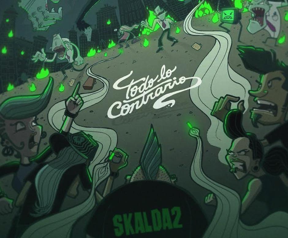 Esta es la portada del dicso "Todo lo contrario" (Foto: Skalda2 oficial. Diseño: junior Arce) 