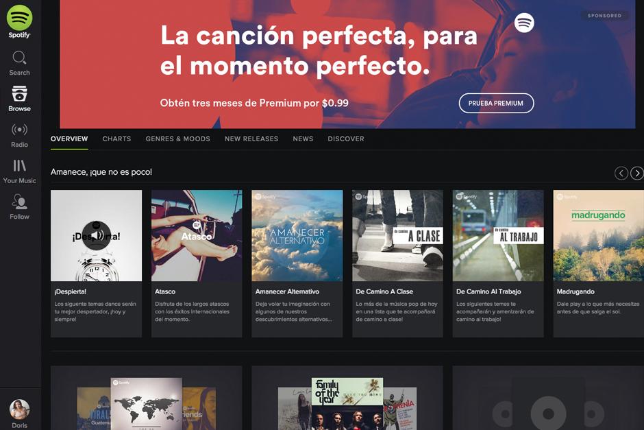 El servicio de música en "streaming" Spotify tiene 75 millones de usuarios, 20 millones de los cuales son suscriptores de pago. (Imagen: Spotify)