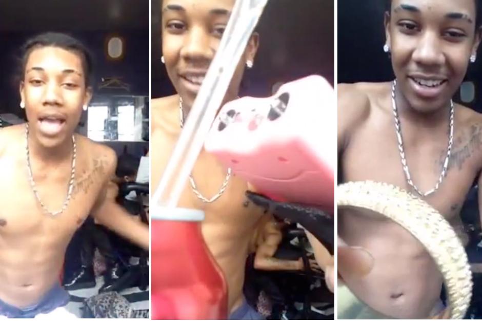 Este joven, por jugar con un "paralizador" recibe una sorpresa. 