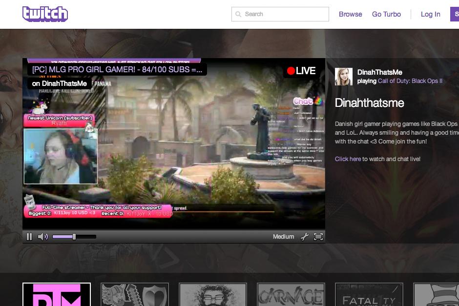 Twitch.tv, el popular sitio de internet de videojuegos en tiempo real.