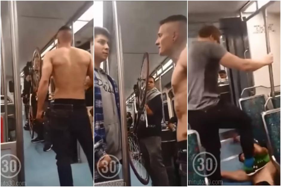 El muchacho parecía molestarse con la presencia de algunas personas en el vagón, pero fue sometido al orden con una llave dominante de judo. 