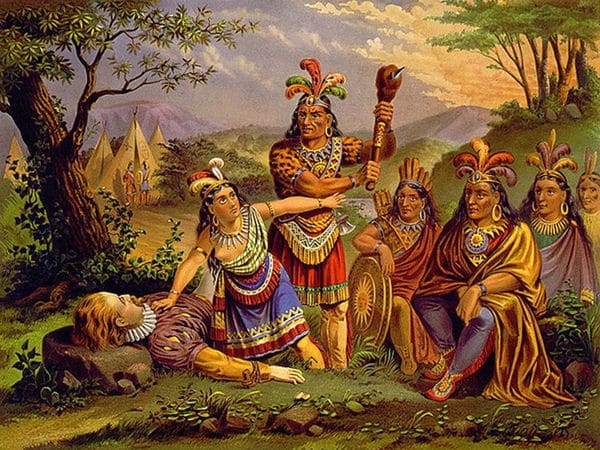 Pocahontas habría salvado la vida de John quien estuvo a punto de ser ejecutado por la tribu. (Imagen Infobae)
