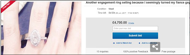 Esta es la publicación de la mujer en eBay. (Foto. Infobae)