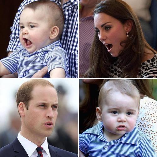 Un collage de im&aacute;genes imitando los gestos de sus padres. (Foto: Prince George Alexander Louis/Facebook)