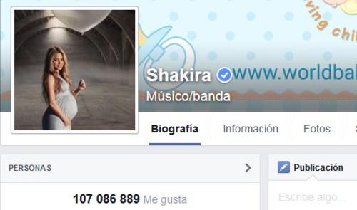  Shakira facebook