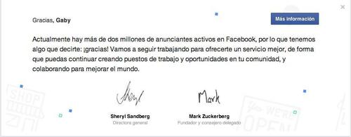 A través de esta publicación, Facebook agradece a sus usuarios su confianza en la red social. (Foto: Facebook)