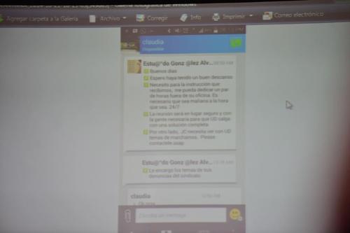 Este es el mensaje de Texto entre la ex intendente de Aduanas, arrestada este día y uno de los sindicados. (Foto: Archivo/Soy5029