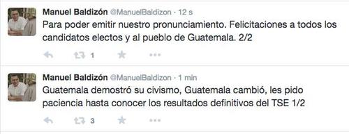 Baldizón guardó silencio, pero este fue el único pronunciamiento, donde deja en suspenso que sigue a la espera de los resultados. 