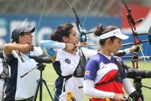 La tiradora nacional, Regina Romero, en plena competencia en China. (COG)