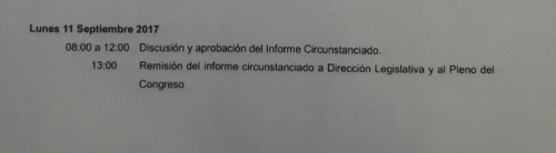 El informe de la Comisión será remitido al pleno  del Congreso este 11 de septiembre. 