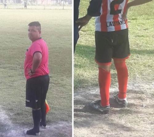 &Aacute;rbitro se quita los zapatos y dirige descalzo para que joven juegue la final foto 