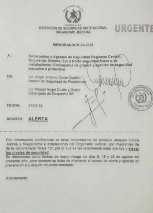 El documento pide elevar los niveles de seguridad. (Foto: captura pantalla) 