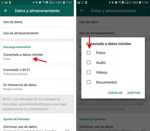 Desactiva la descarga autom&aacute;tica.