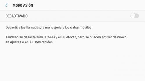 Activa el modo avi&oacute;n.