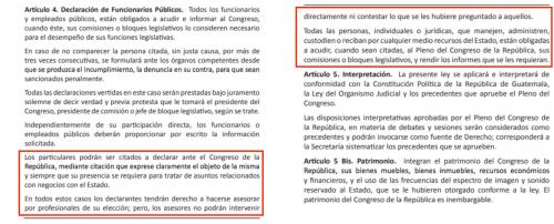 Este es el art&iacute;culo en el que se basa el diputado Juan Ram&oacute;n Lau para amenazar con denunciar a la exfiscal general, Thelma Aldana. (Foto: captura de pantalla)