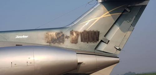 El jet tiene ocultas las placas. (Foto: captura pantalla) 