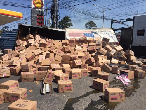Así quedó el lugar donde se registró el accidente. (Foto: captura Twitter) 