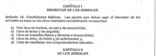 Esta son las libertades que al perro no le han sido vulneradas seg&uacute;n el MAGA. (Foto: captura pantalla)