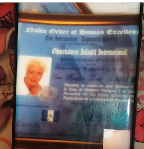 Esta es la credencial que la identifica como miembro de la ONG. (Foto: Twitter Karina G. Rottmann) 