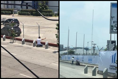 El antes y después de cubrir con mantas el hospital temporal del Parque de la Industria. (Fotos: archivo y Fredy Hernández) 