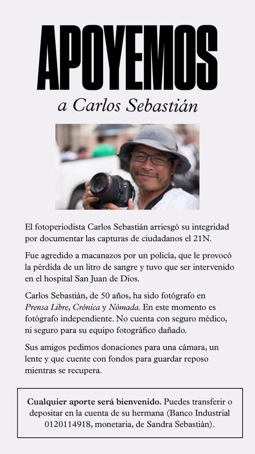 PNC de Guatemala agrede a periodista, Carlos Sebastián agredido, protesta del 21N, Alejandro Giammattei 