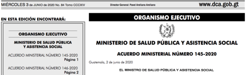 El acuerdo fue publicado este mi&eacute;rcoles en el Diario de Centro Am&eacute;rica y regir&aacute; de forma inmediata. (Foto: captura pantalla) 