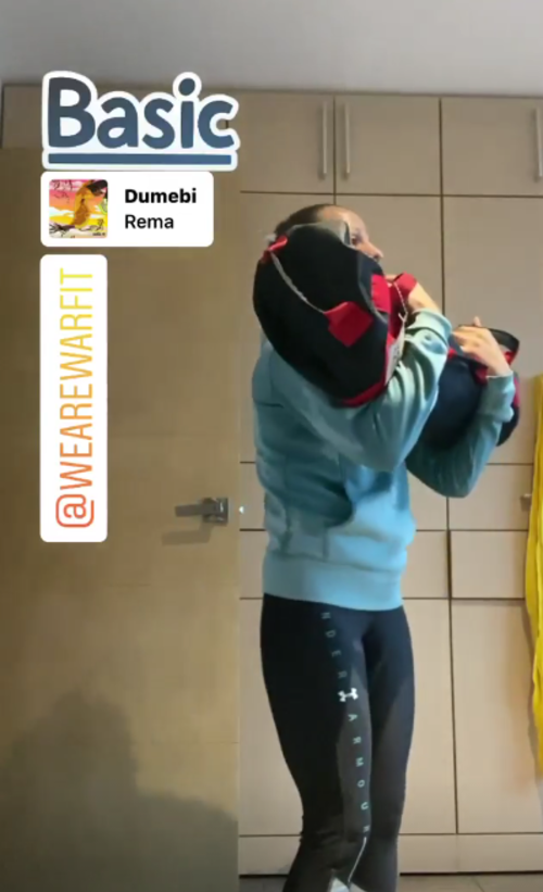 maría Micheo y su bolsa de entrenamiento. (Foto: Instagram)