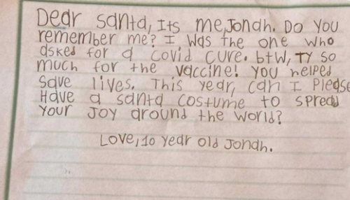 La carta de Jonah a Santa. (Foto: Oficial)