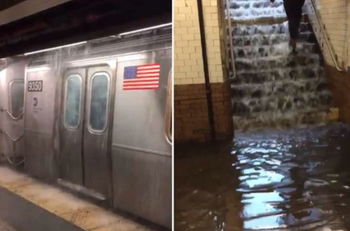 metro inundado en New York