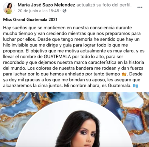 Ivana Batchelor, Miss Grand Guatemala, María José Sazo