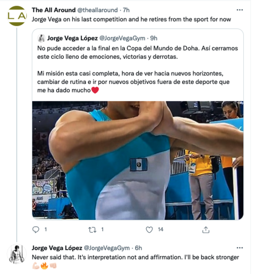 Jorge Vega, gimnasia, retiro, Juegos Olímpicos