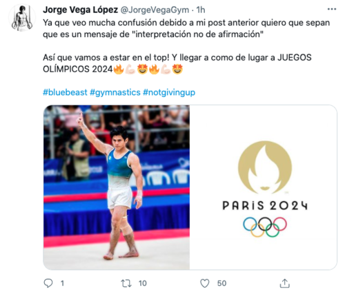 Jorge Vega sigue en la gimnasia 