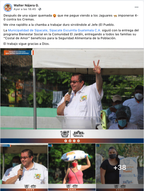 N&aacute;jera asegur&oacute; que &eacute;l lleg&oacute; por la invitaci&oacute;n que recibi&oacute;. (Foto: FB)