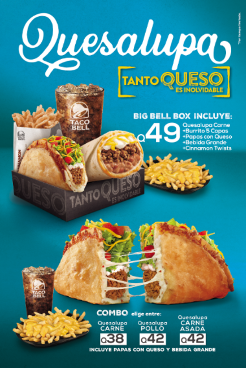 Taco Bell, Quesalupa, pupusas, inolvidable, queso, Guatemala, Soy502