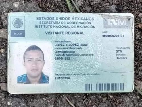 Israel López portaba la tarjeta migratoria que le permitía una estancia legal en México. (Foto: Nueva Era Noticias)