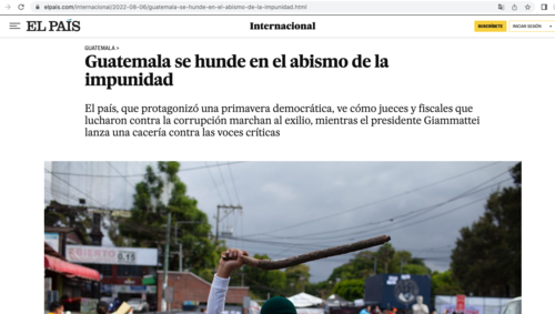 El País hizo un análisis de la crisis política en la que se enfrenta Guatemala. (Foto: captura de pantalla)