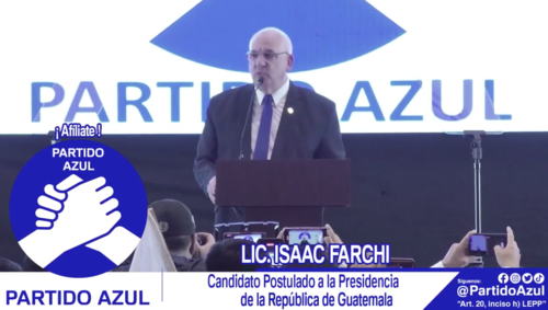 Isaac Farchi proclamado candidato presidencial del partido Azul. (Foto: captura de pantalla)
