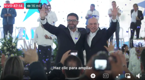 El binomio presidencial de Cabal: (Max Santa Cruz como posible vicepresidente (izq.) y Edmond Mulet como posible presidende (der.). (Foto: captura de pantalla)