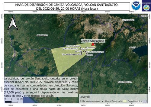 La imagen satelital Muestra la zona más afectada. (Foto: Conred)