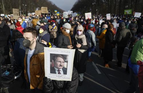 manifestación, invasión rusa, ucrania berlin rusia